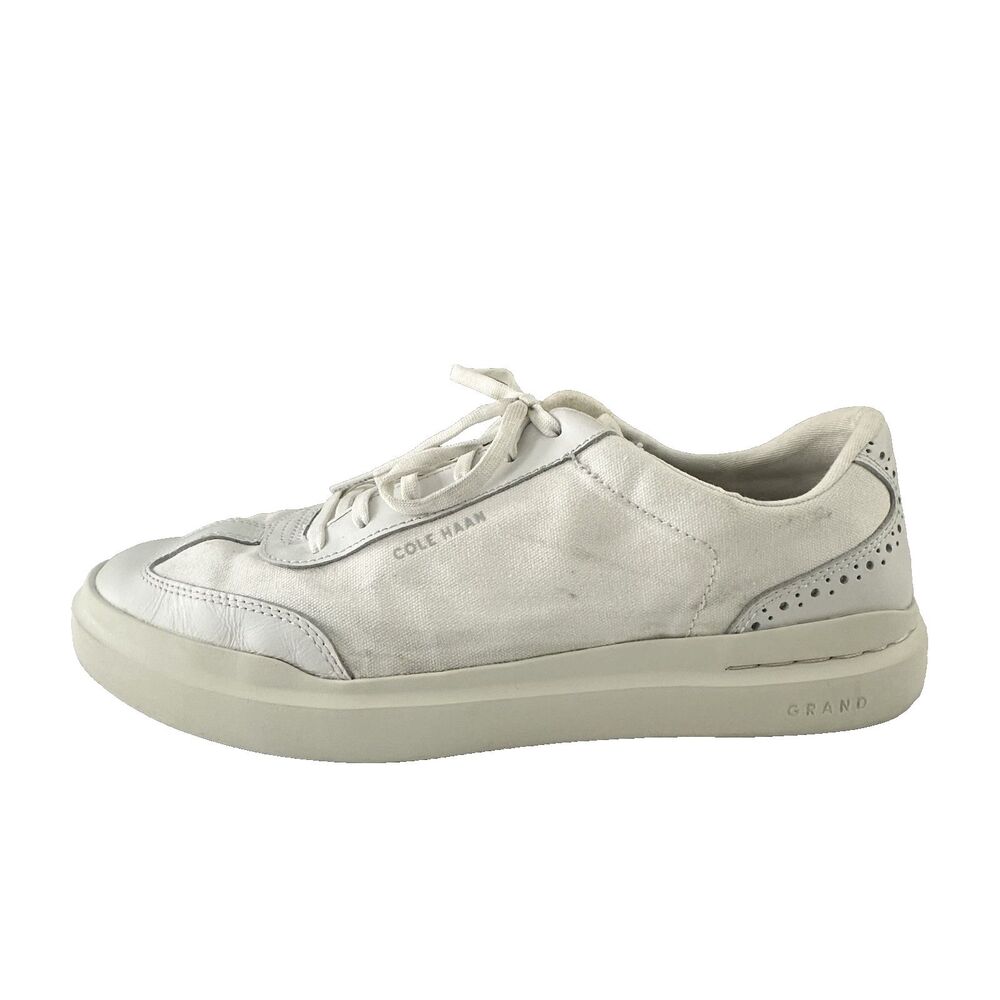 Cole Haan GrandPro Rally T-Toe Men's 13M White Egret Canvas Sneakers C37232